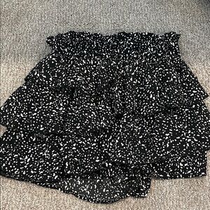 Elegant Black and White Polka Dot Mini Skirt